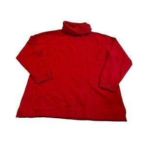 Kaschmir Peter Hahn Red Turtle Neck Sweater Size 14 Cashmere Silk Blend Pullover
